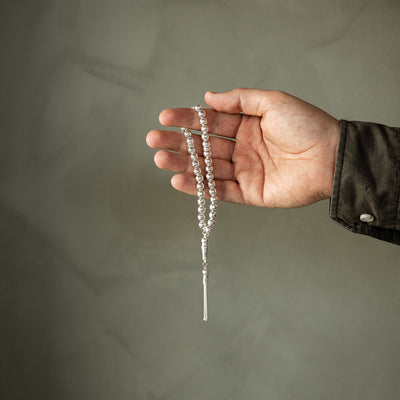 İnce İşçilikli Sırma Gümüş Tesbih - WATE018