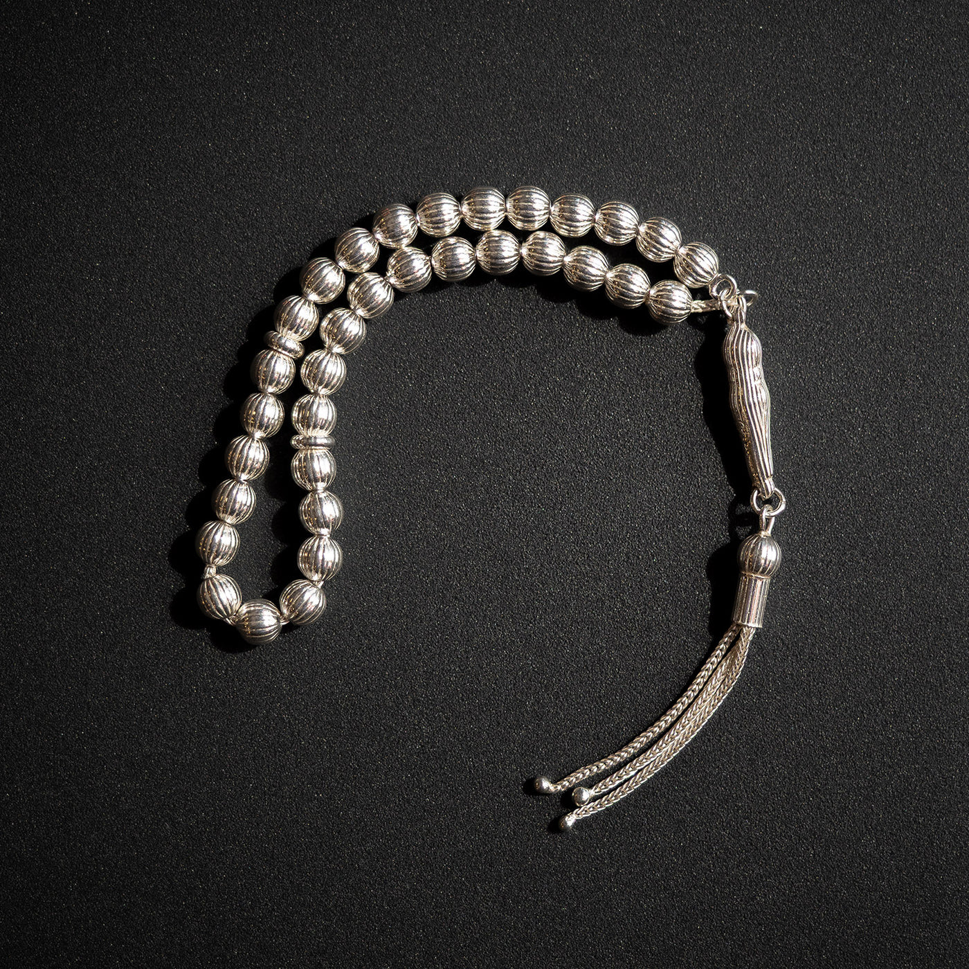 İnce İşçilikli Sırma Gümüş Tesbih - WATE018