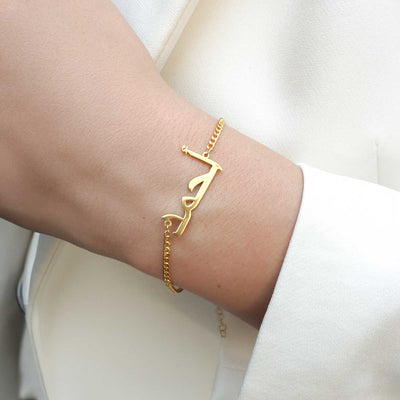 Kişiye Özel İsimli Gümüş Bileklik (Altın Kaplama) - WAMT024