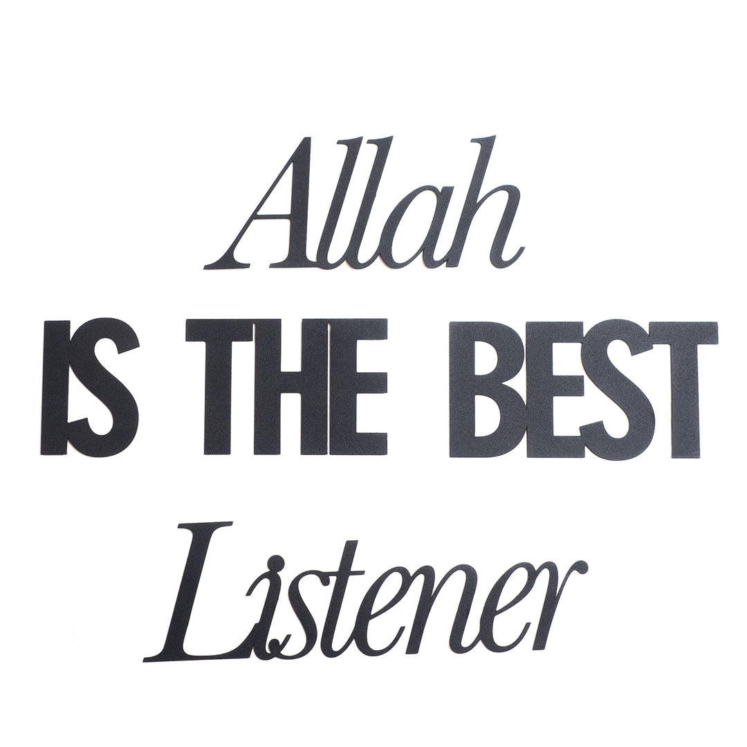 FIRSAT - "Allah is the Best Listener" Yazılı Metal Duvar Tablosu - WAM132