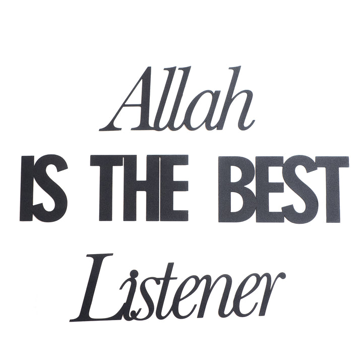 FIRSAT - "Allah is the Best Listener" Yazılı Metal Duvar Tablosu - WAM132