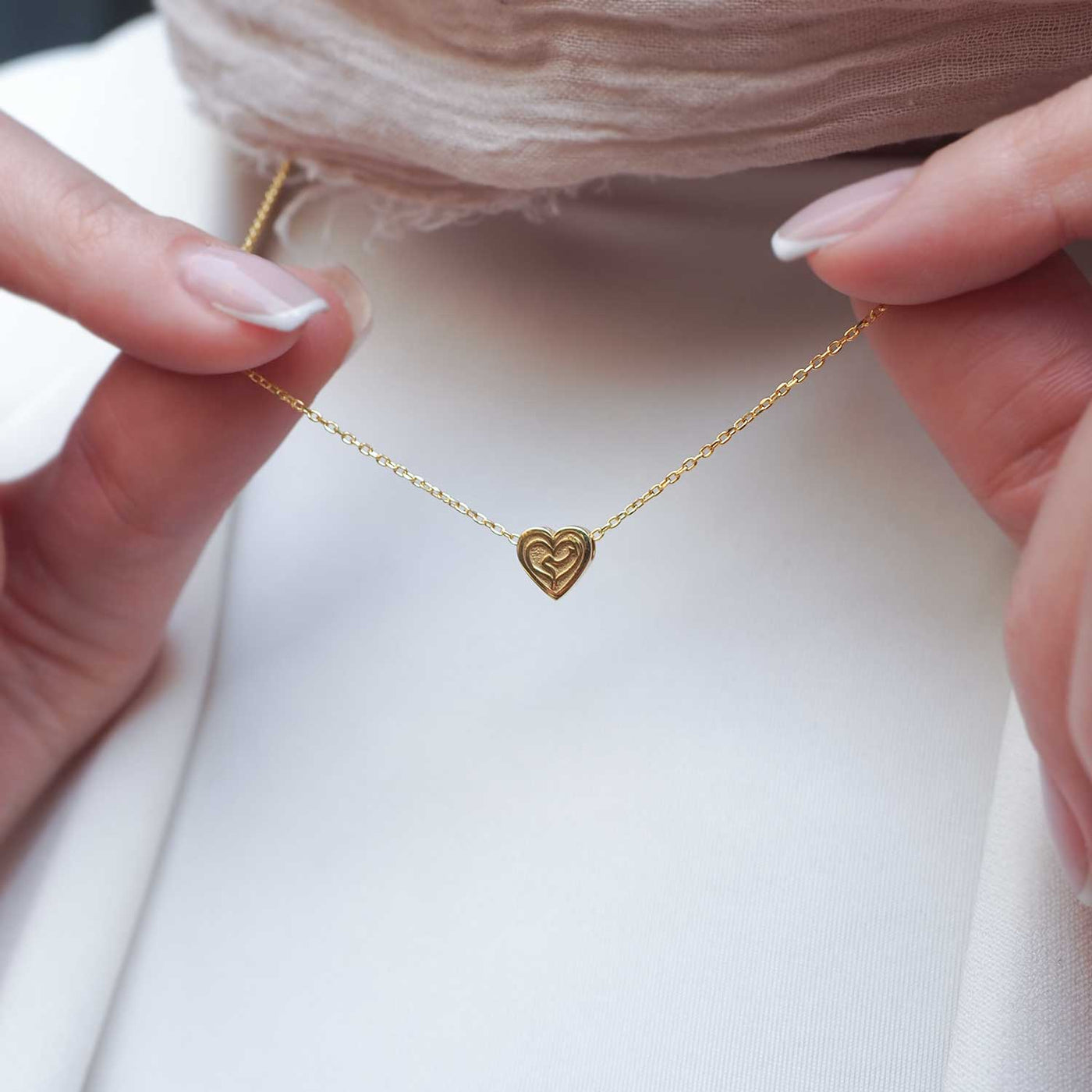 Anne Yazılı Kalp Desenli Gümüş Kolye (Altın Kaplama) - WAMT014