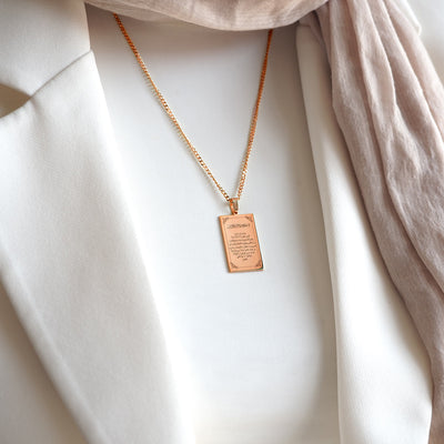 Ayetel Kürsi Yazılı Gümüş Kolye - WAMT065