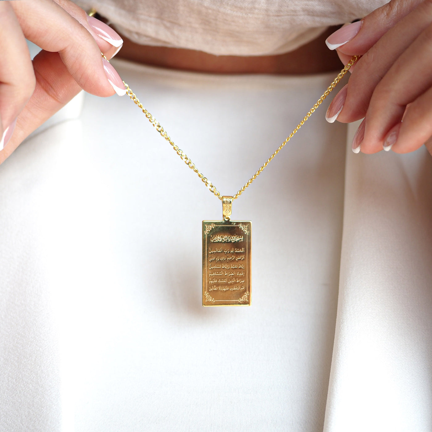 Fatiha Suresi Yazılı Gümüş Kolye - WAMT060