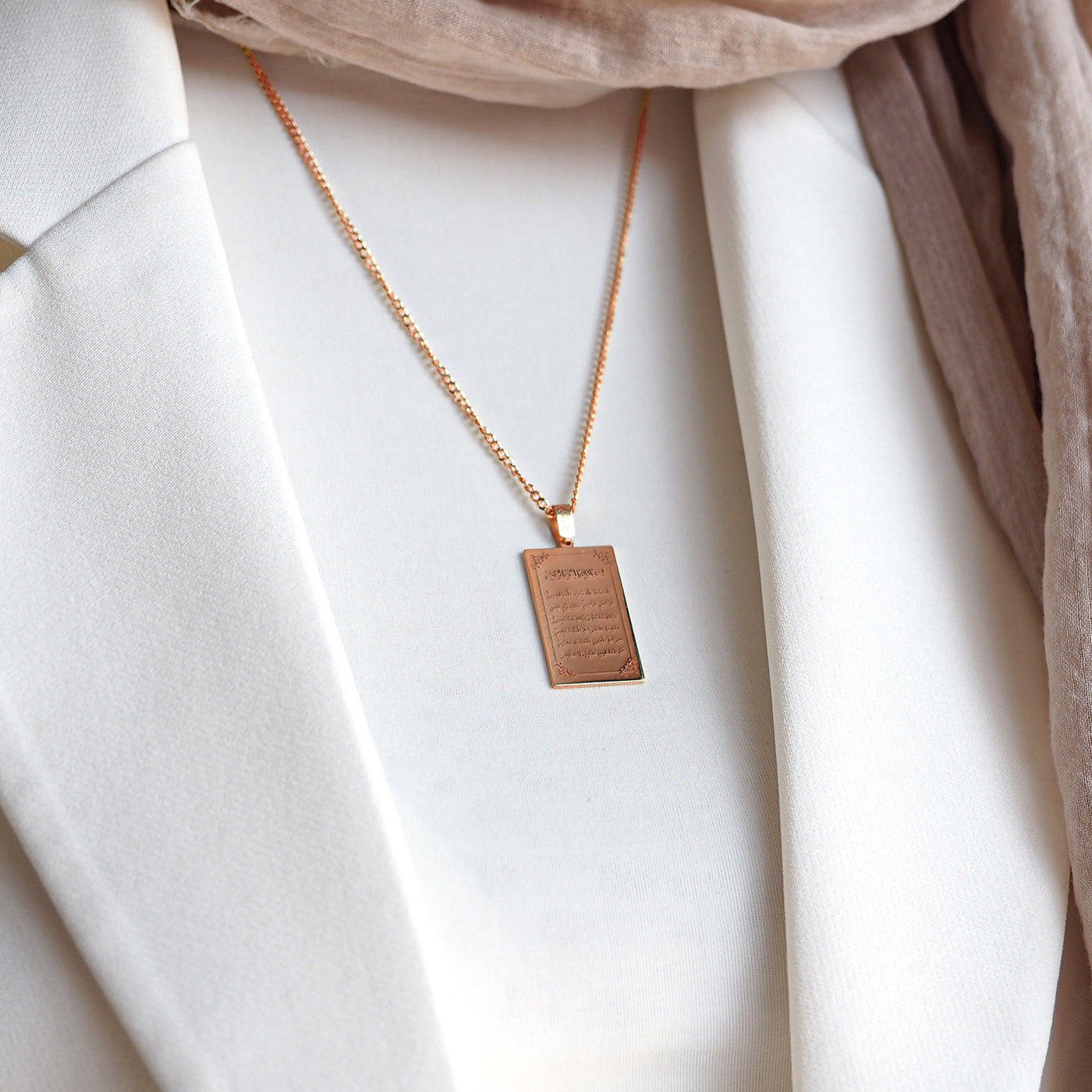 Fatiha Suresi Yazılı Gümüş Kolye - WAMT060