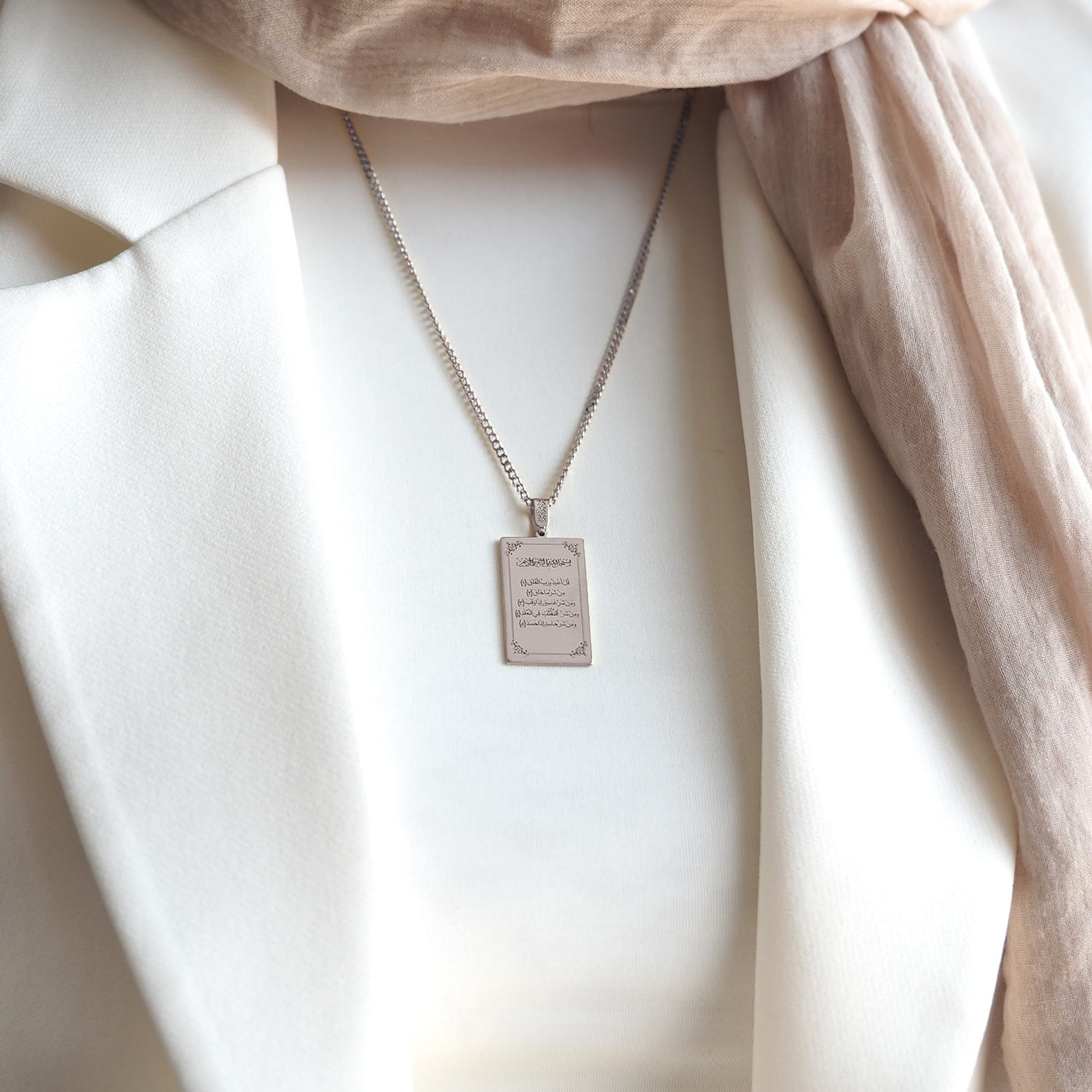 Felak Suresi Yazılı Gümüş Kolye - WAMT064