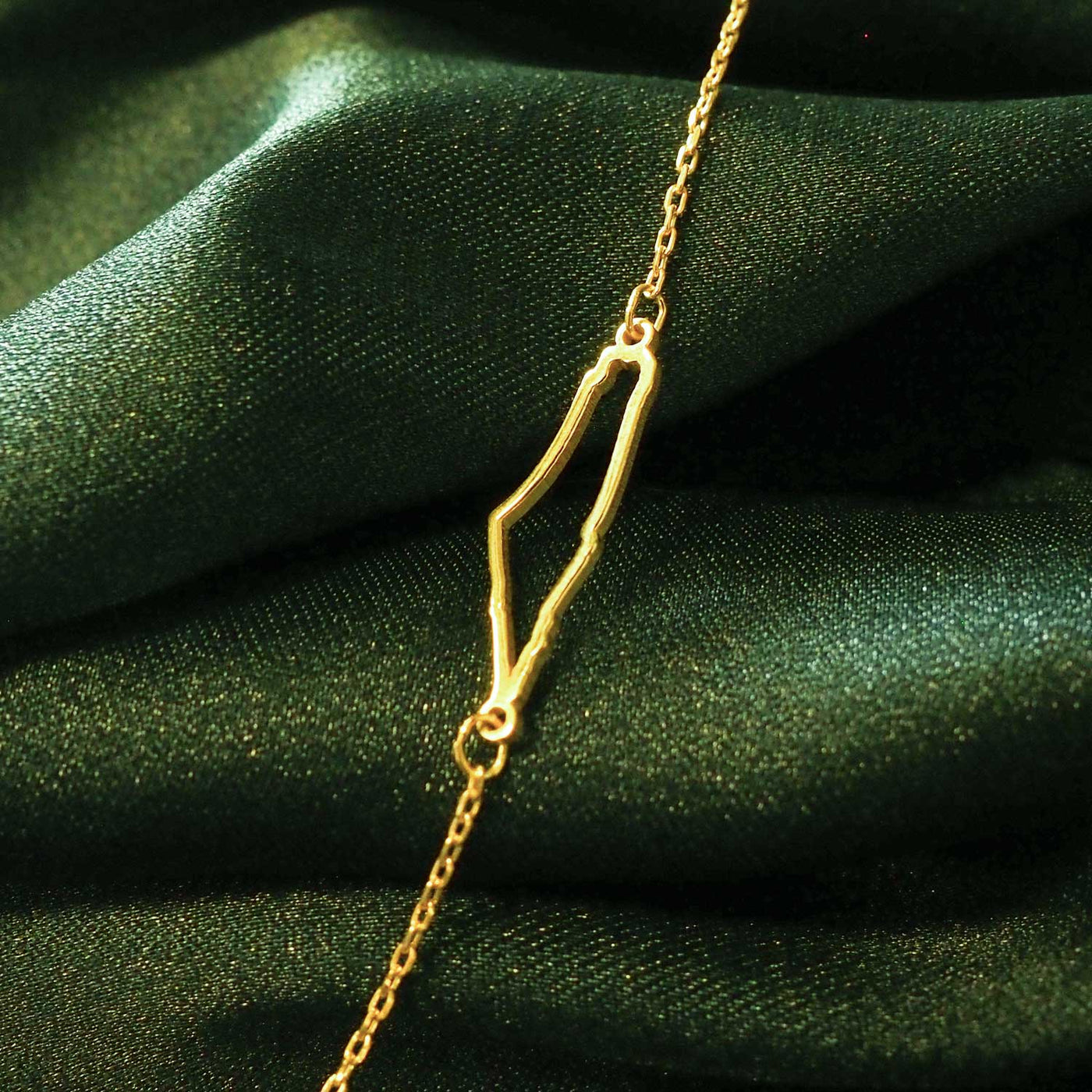 Filistin Haritası Gümüş Bileklik (Altın Kaplama) - WAMT027