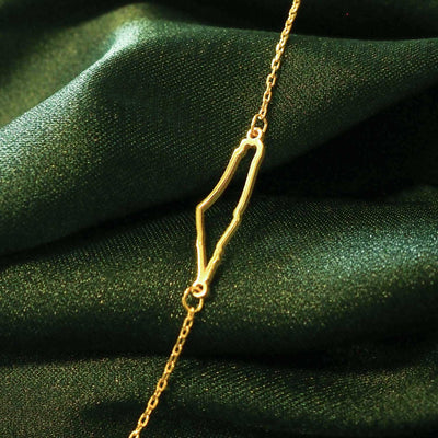 Filistin Haritası Gümüş Bileklik (Altın Kaplama) - WAMT027