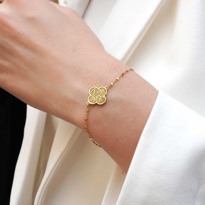 Kelime-i Tevhid Yazılı Gümüş Bileklik (Altın Kaplama) - WAMT025