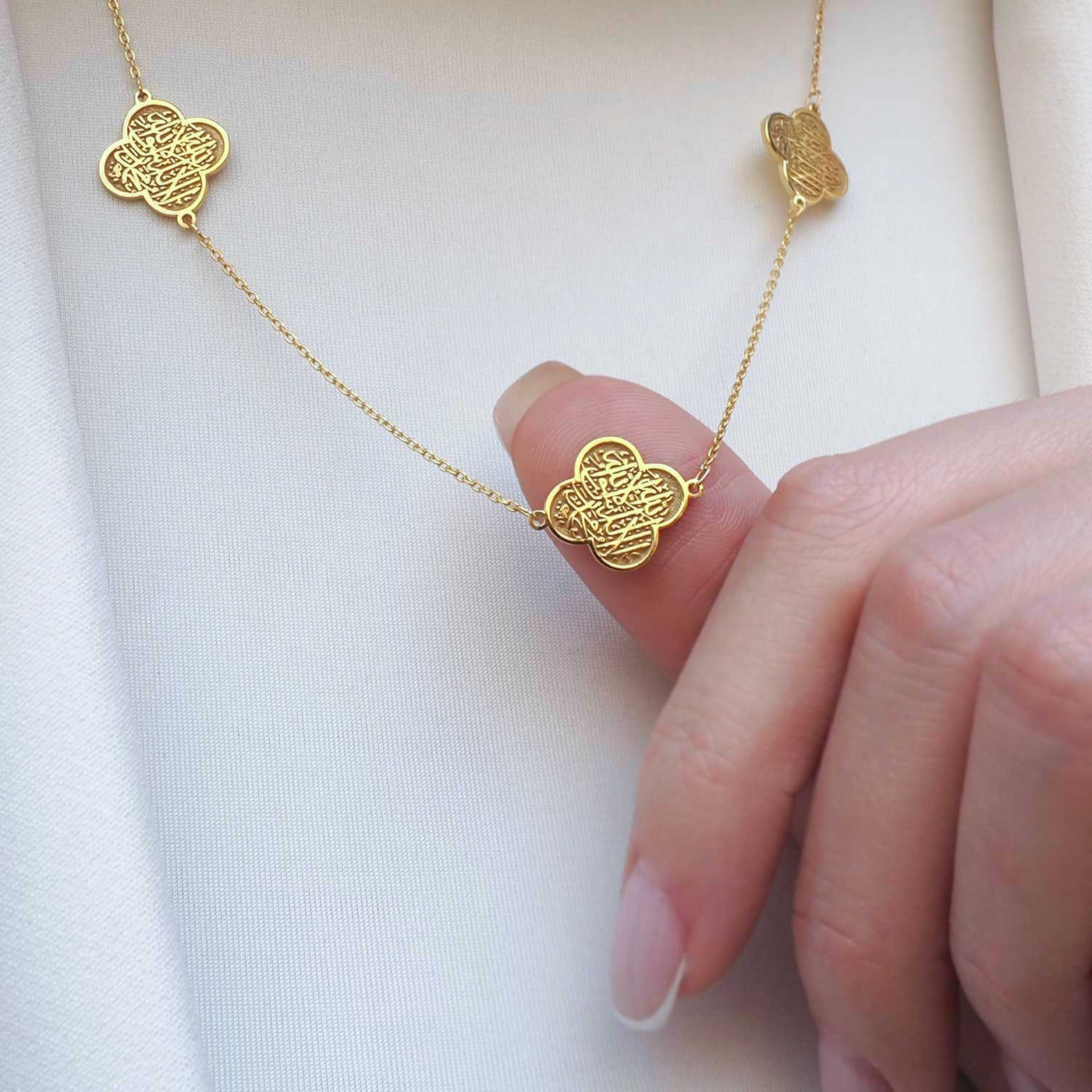 Kelime-i Tevhid Yazılı Gümüş Kolye (Altın Kaplama) - WAMT022