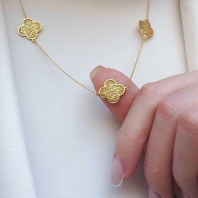 Kelime-i Tevhid Yazılı Gümüş Kolye (Altın Kaplama) - WAMT022