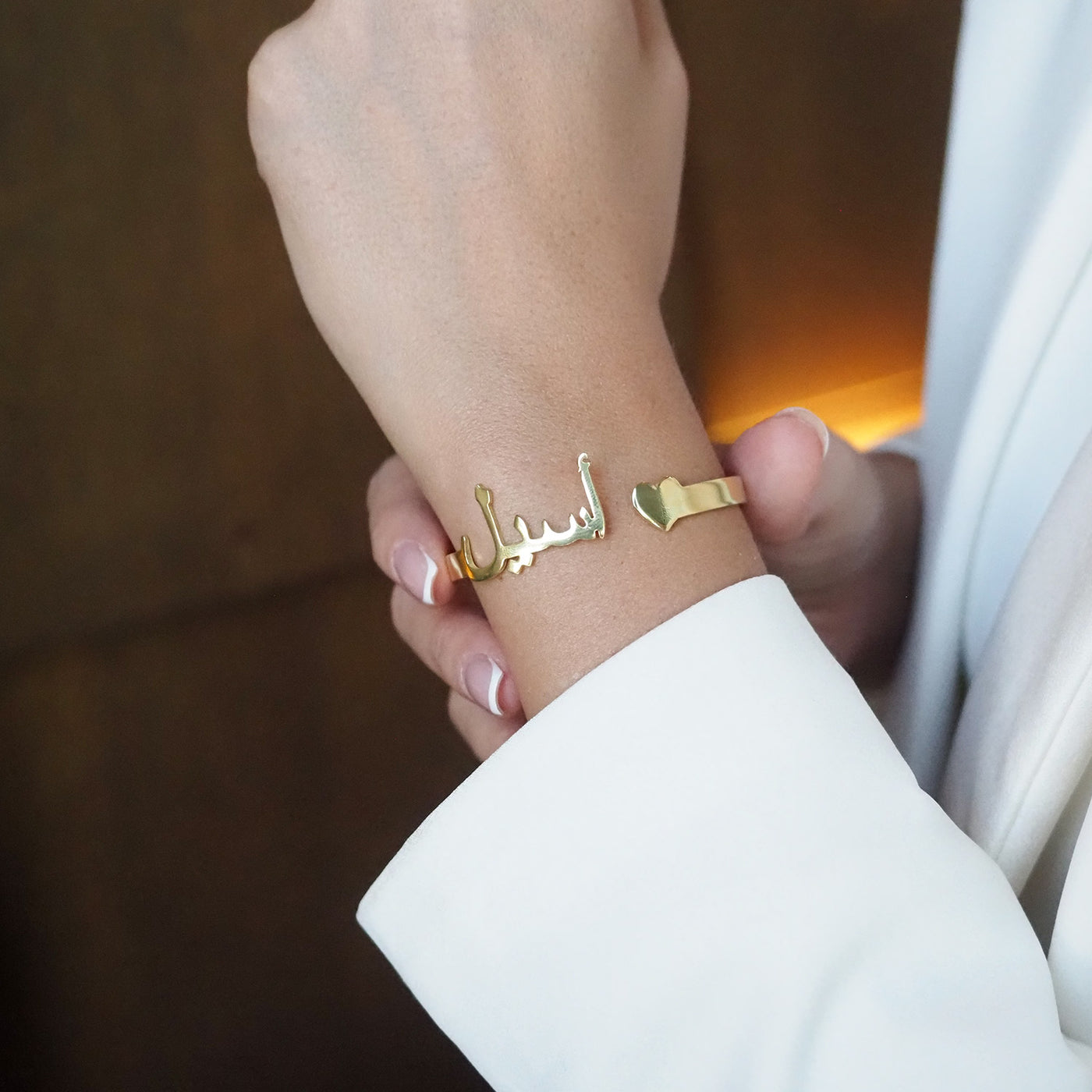 Kişiye Özel İsimli Gümüş Kelepçe Bileklik - WAMT058