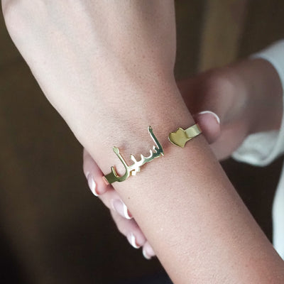 Kişiye Özel İsimli Gümüş Kelepçe Bileklik - WAMT058