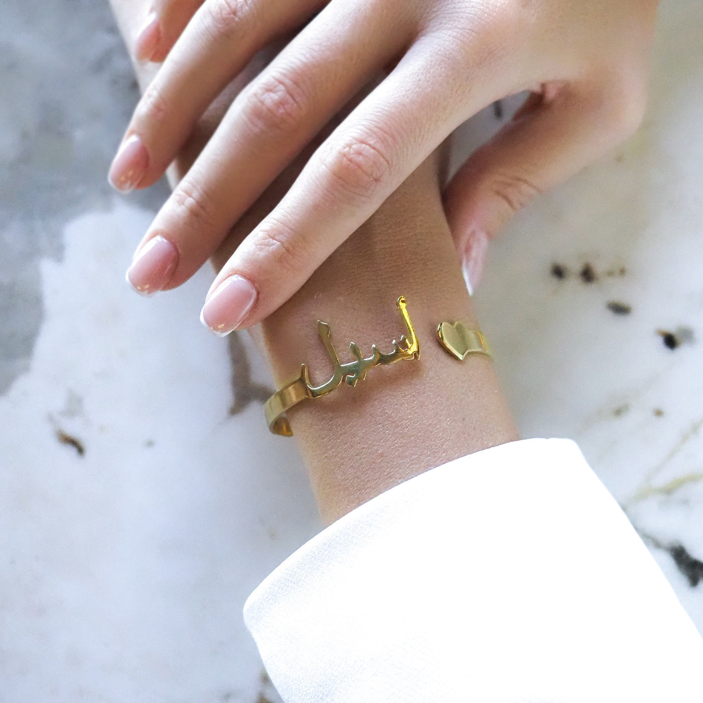 Kişiye Özel İsimli Gümüş Kelepçe Bileklik - WAMT058