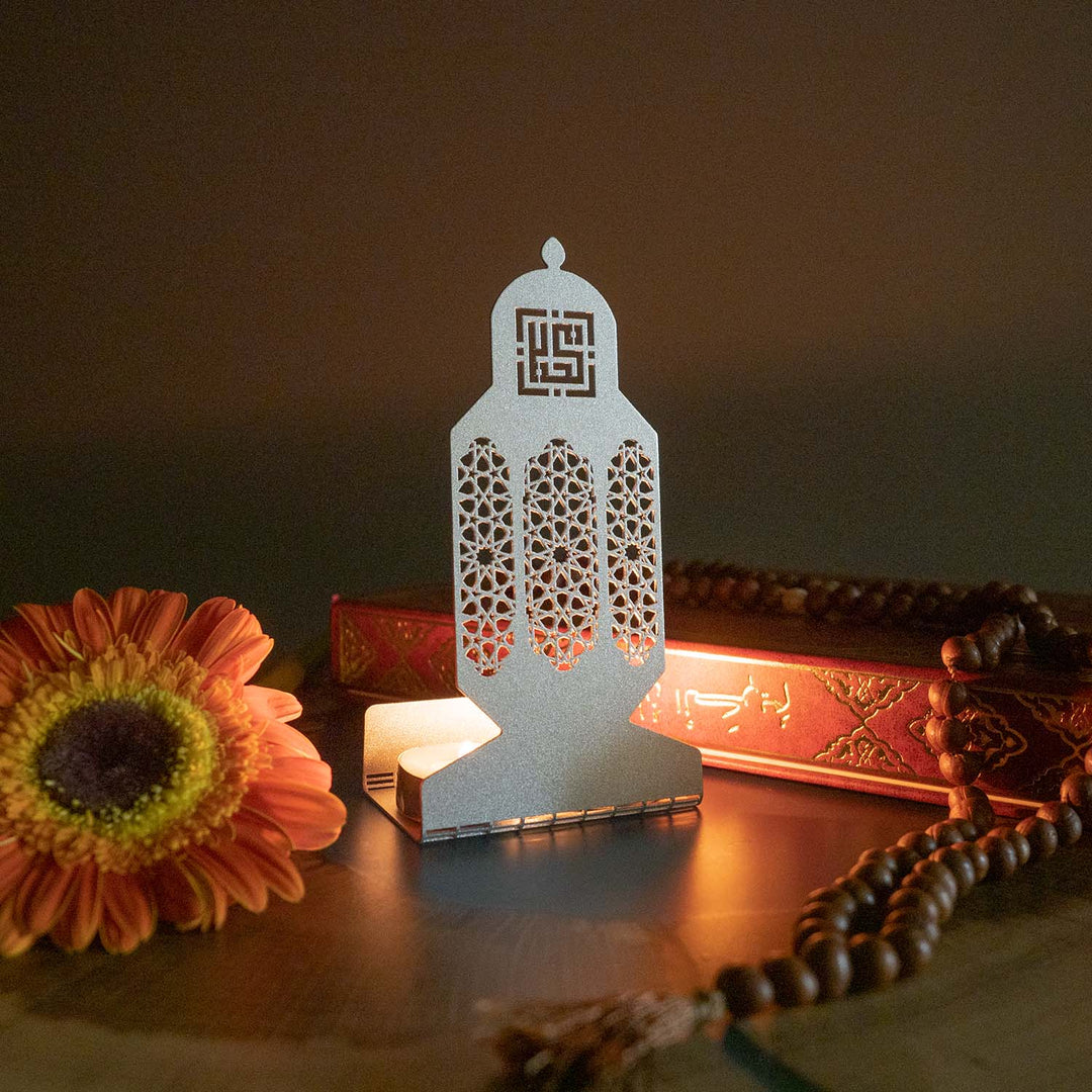 FIRSAT - Muhammed Resulullah Yazılı Metal Mumluk - WAMH023