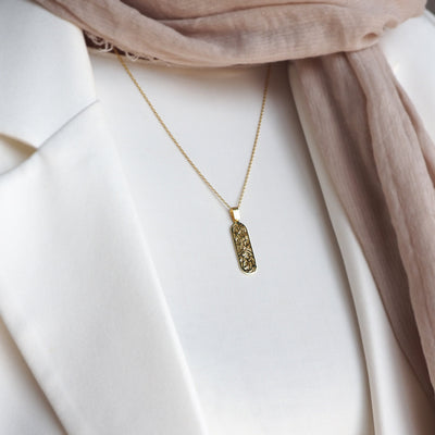 Gün Duası Yazılı Gümüş Kolye - WAMT059