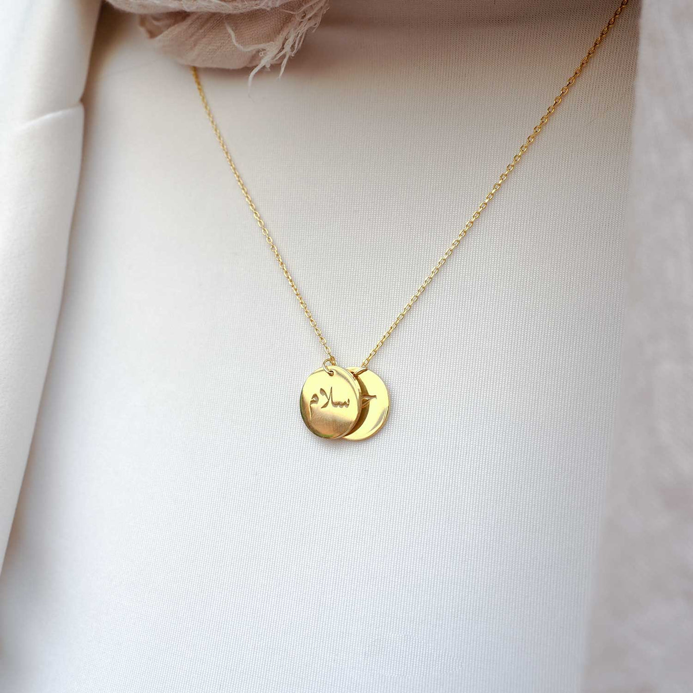 Selam ve Sevgi Yazılı Gümüş Kolye (Altın Kaplama) - WAMT023