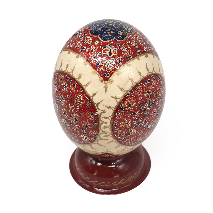Madalyon Motif | El İşlemeli Deve Kuşu Yumurtası Obje - WAAH018