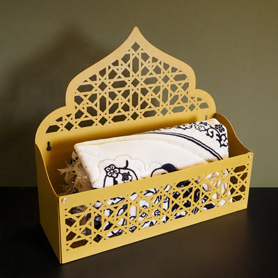 Mihrap Formlu Metal Kur’an, Tesbih ve Seccade Rafı (Duvara Monte / Masaüstü) – WAMH200