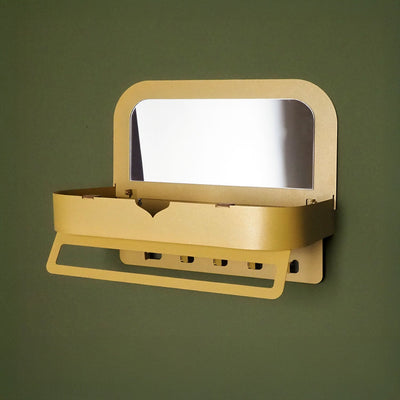 Sefa - Aynalı Metal Duvar Rafı ve Askılık - WAMH209