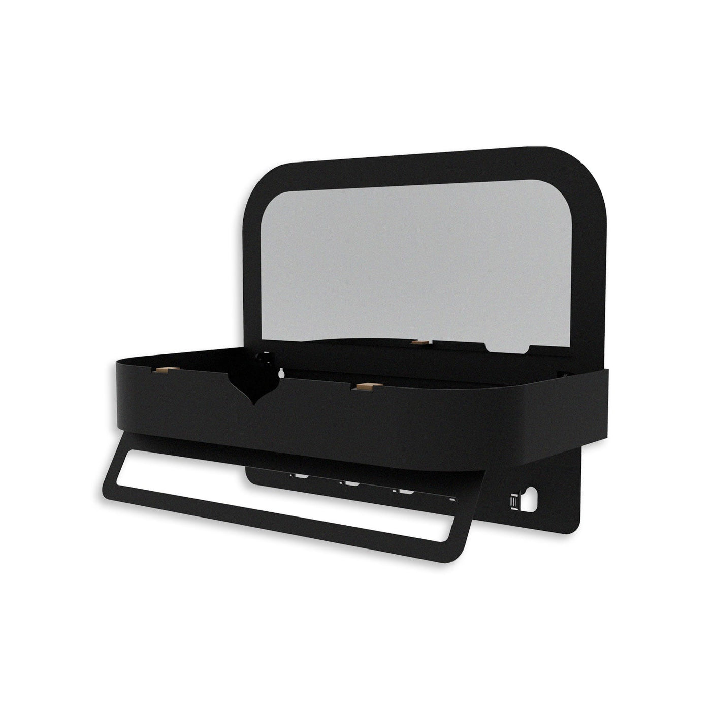 Sefa - Aynalı Metal Duvar Rafı ve Askılık - WAMH209