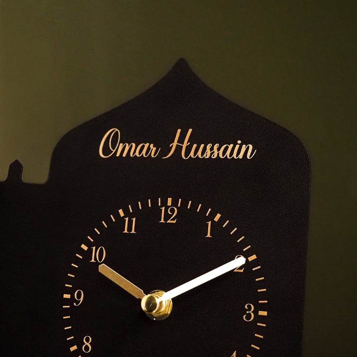 Tesbihat - Kişiye Özel Metal İslami Masa Saati - WAMH215