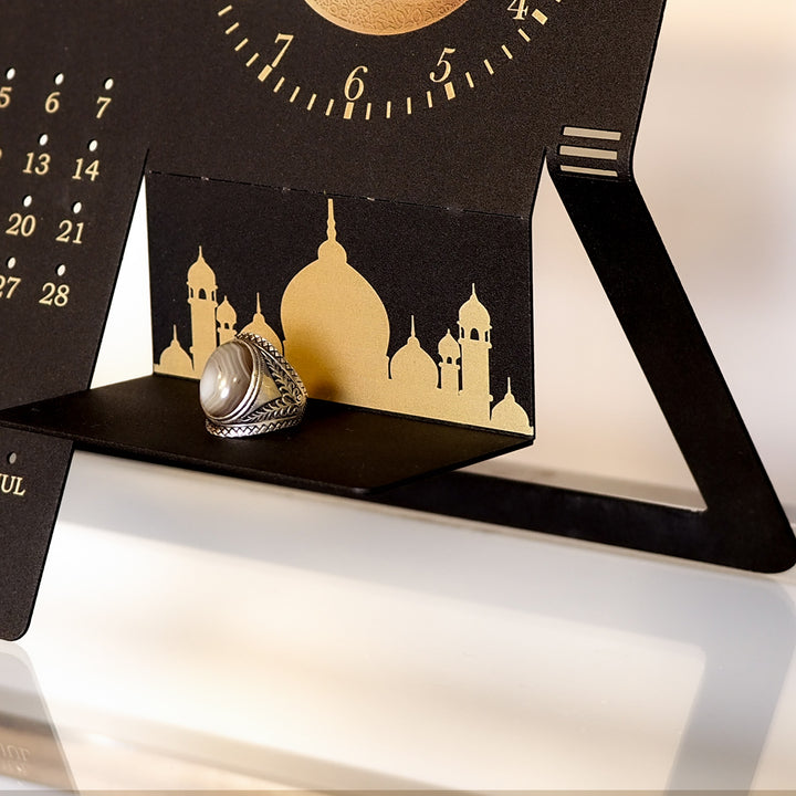 Hoşgeldin Ya Şehri Ramazan Yazılı Metal Ramazan Takvimi ve Saat - WAMH216