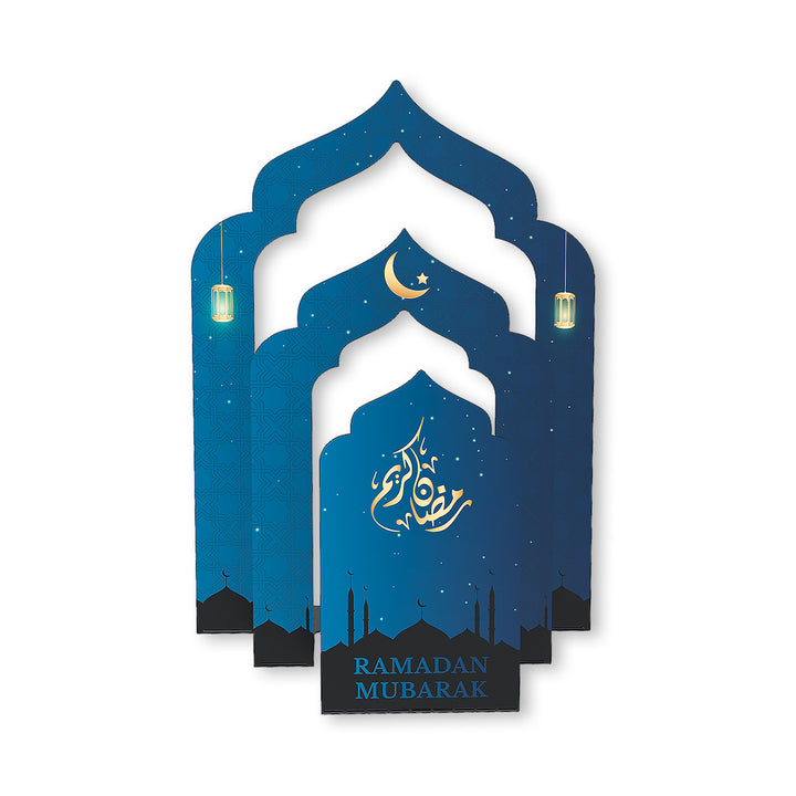 Ramadan Mubarak Yazılı Metal Masaüstü Mumluk ve Kuran Tutucu - WAMH222