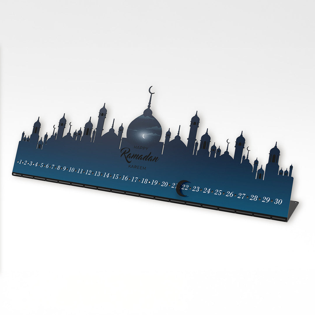 Happy Ramadan Kareem Yazılı Metal Masaüstü Ramazan Takvimi - WAMH224