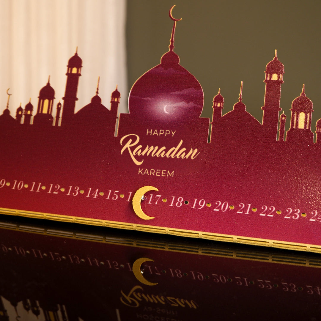 Happy Ramadan Kareem Yazılı Metal Masaüstü Ramazan Takvimi - WAMH224