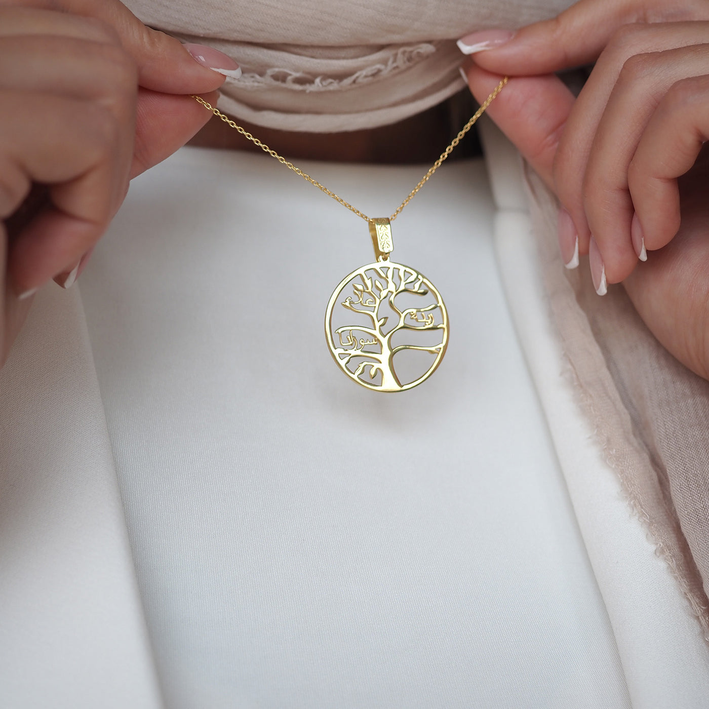 Kişiye Özel Aile Ağacı Desenli Gümüş Kolye - WAMT033