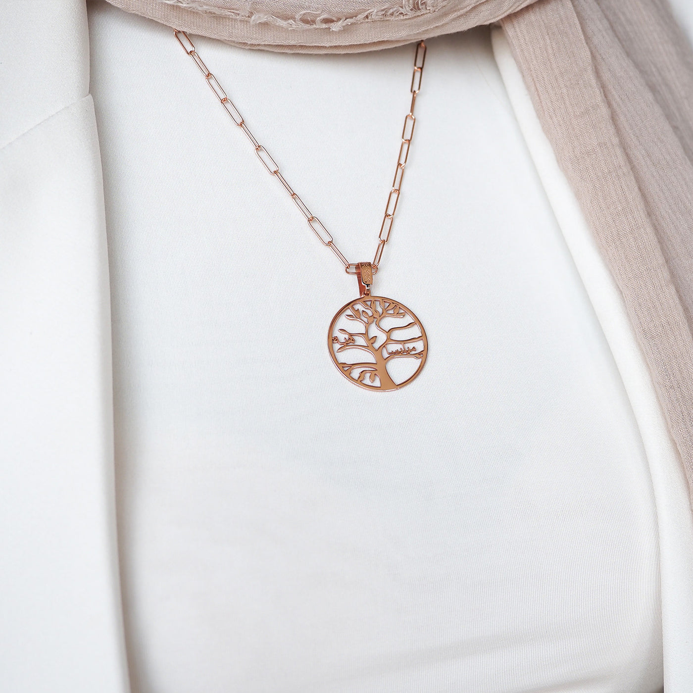 Kişiye Özel Aile Ağacı Desenli Gümüş Kolye - WAMT033
