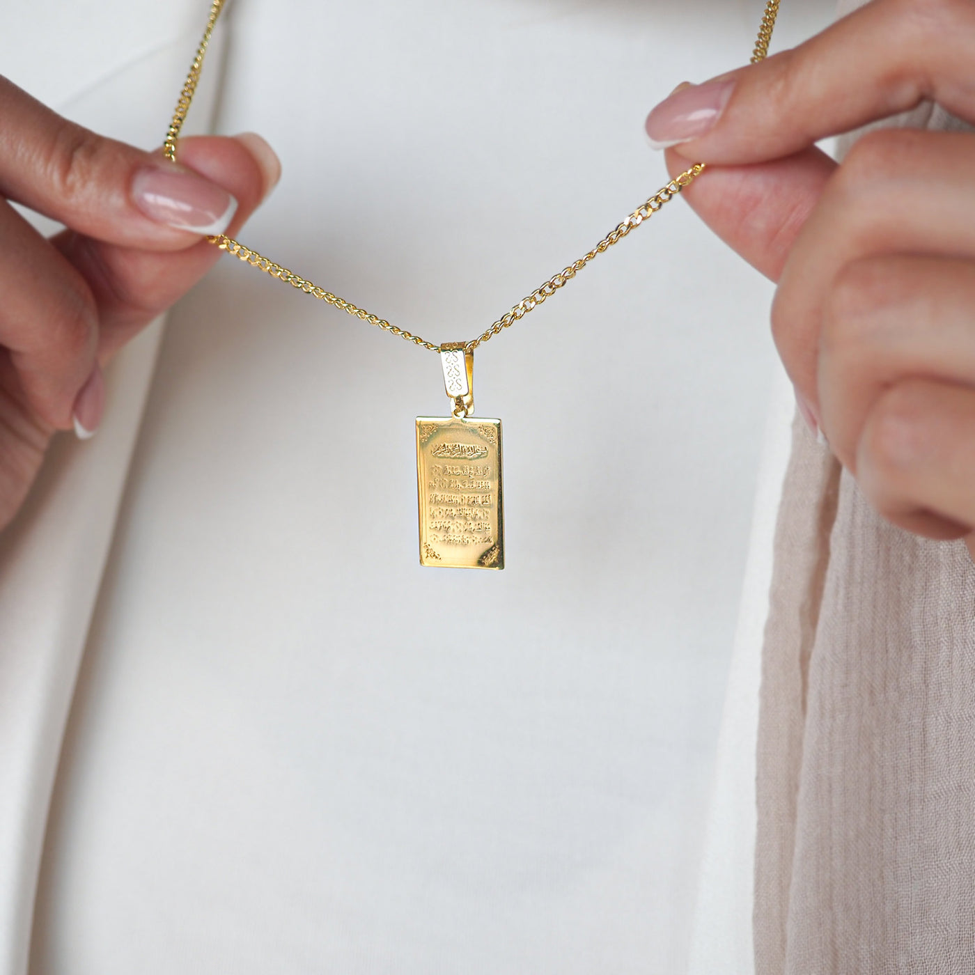 İnşirah Suresi Yazılı Gümüş Kolye "Her Güçlüğün Yanında Bir Kolaylık Var" - WAMT035