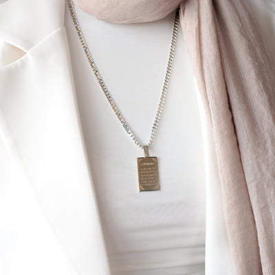 İnşirah Suresi Yazılı Gümüş Kolye "Her Güçlüğün Yanında Bir Kolaylık Var" - WAMT035