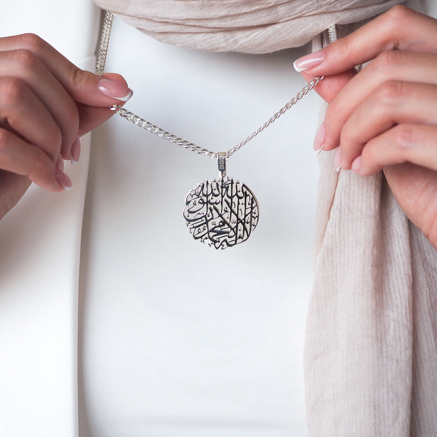 Kelime-i Tevhid Yazılı Gümüş Kolye - WAMT038