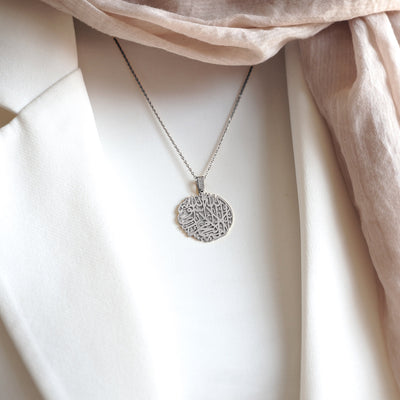 Kelime-i Tevhid Yazılı Gümüş Kolye - WAMT038