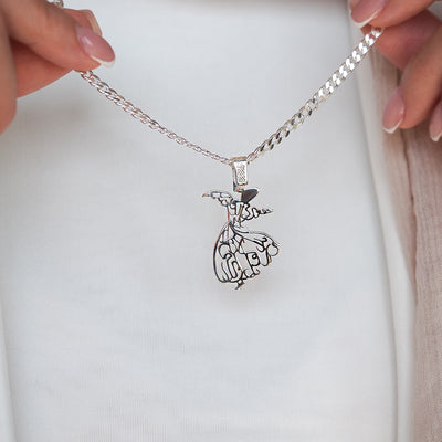 Semazen Desenli Gümüş Kolye - WAMT040