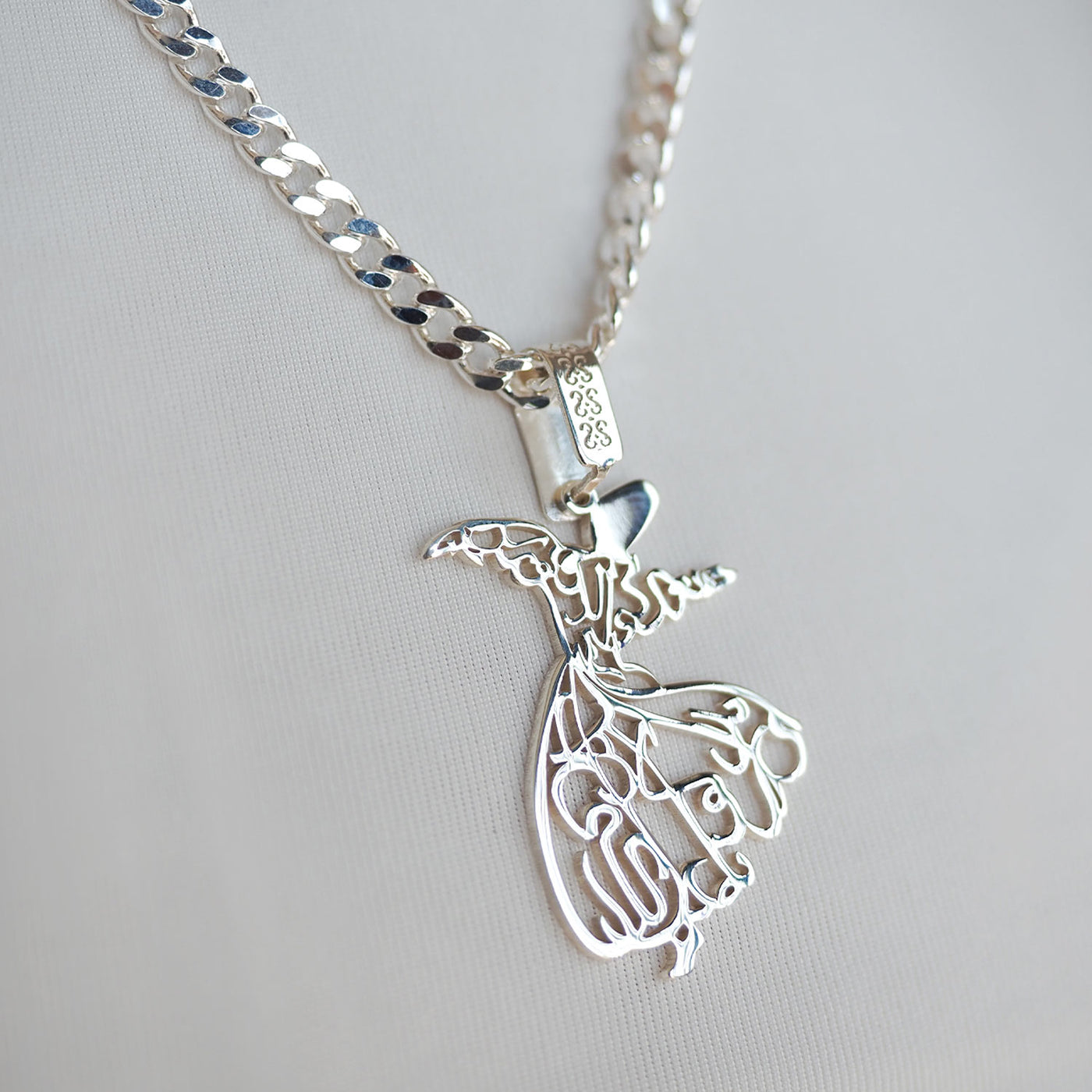 Semazen Desenli Gümüş Kolye - WAMT040