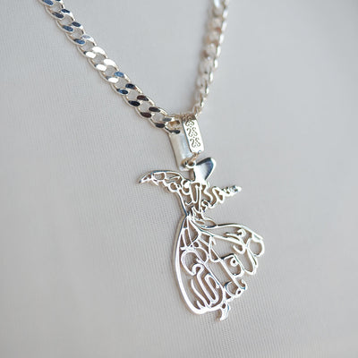 Semazen Desenli Gümüş Kolye - WAMT040