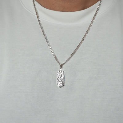 Fetih Suresi Yazılı Gümüş Kolye - WAMT041