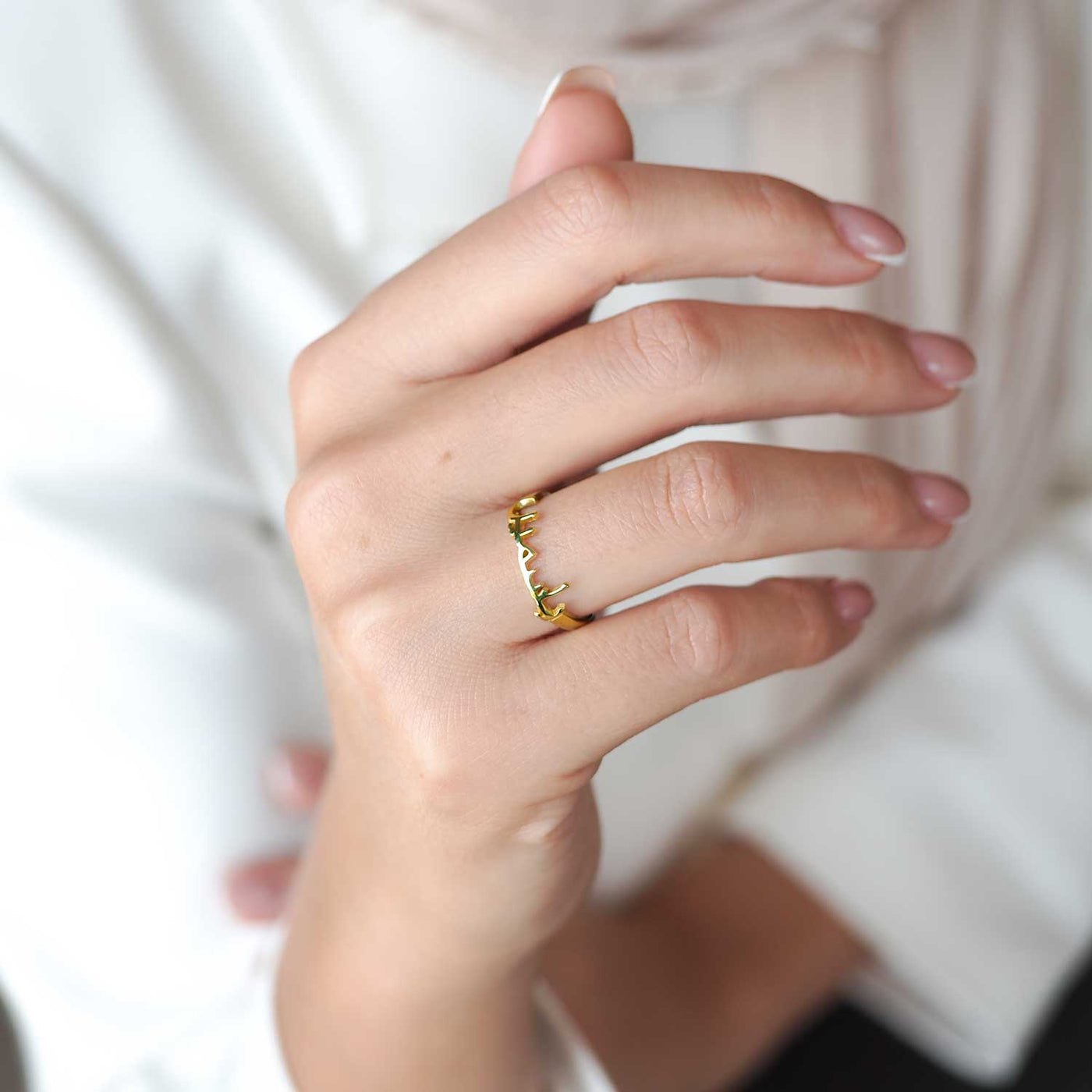 Kişiye Özel İsimli Gümüş Yüzük (Ayarlanabilir Ölçü) - WAMT044