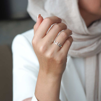 Kişiye Özel İsimli Gümüş Yüzük (Ayarlanabilir Ölçü) - WAMT044