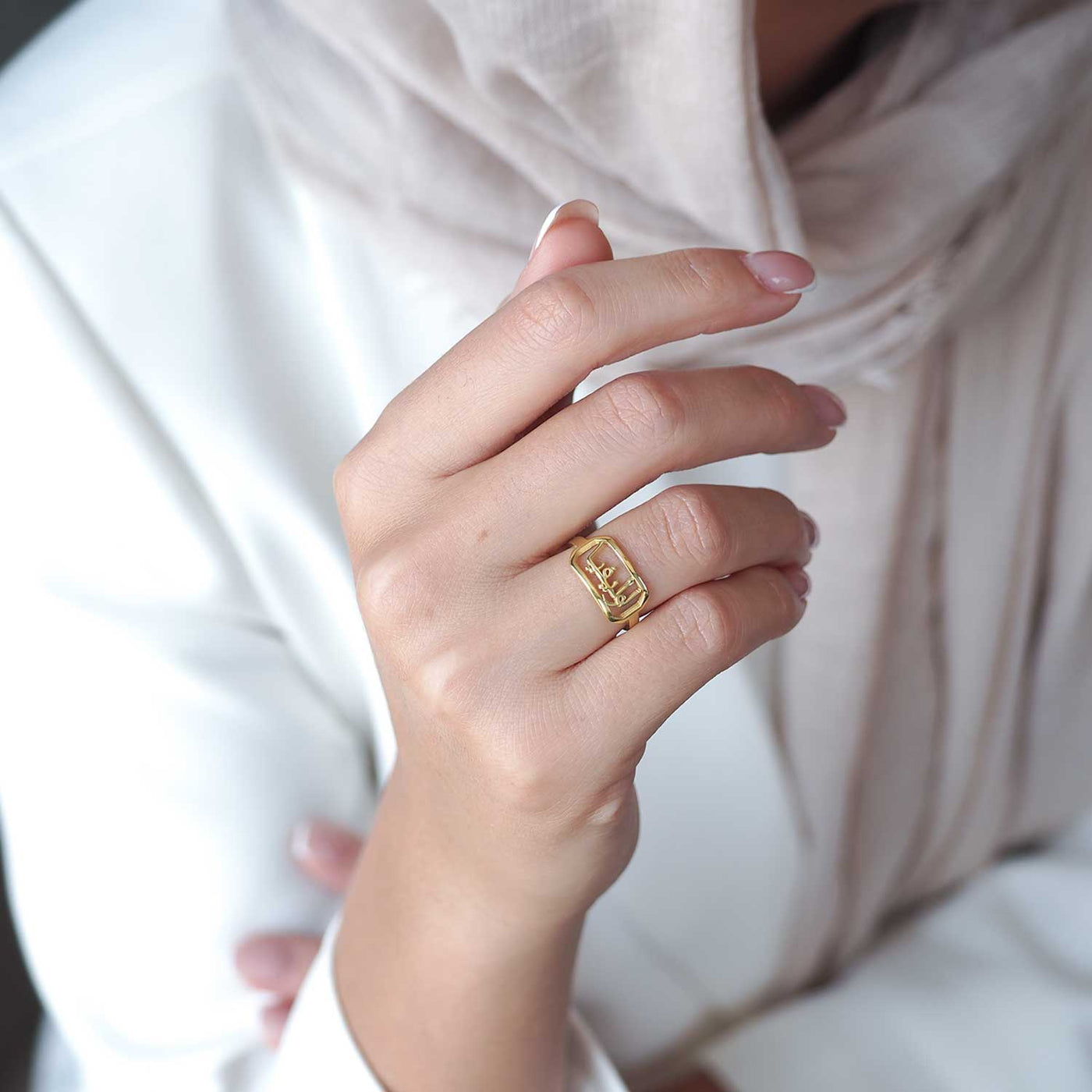 Kişiye Özel İsimli Gümüş Yüzük (Ayarlanabilir Ölçü) - WAMT045