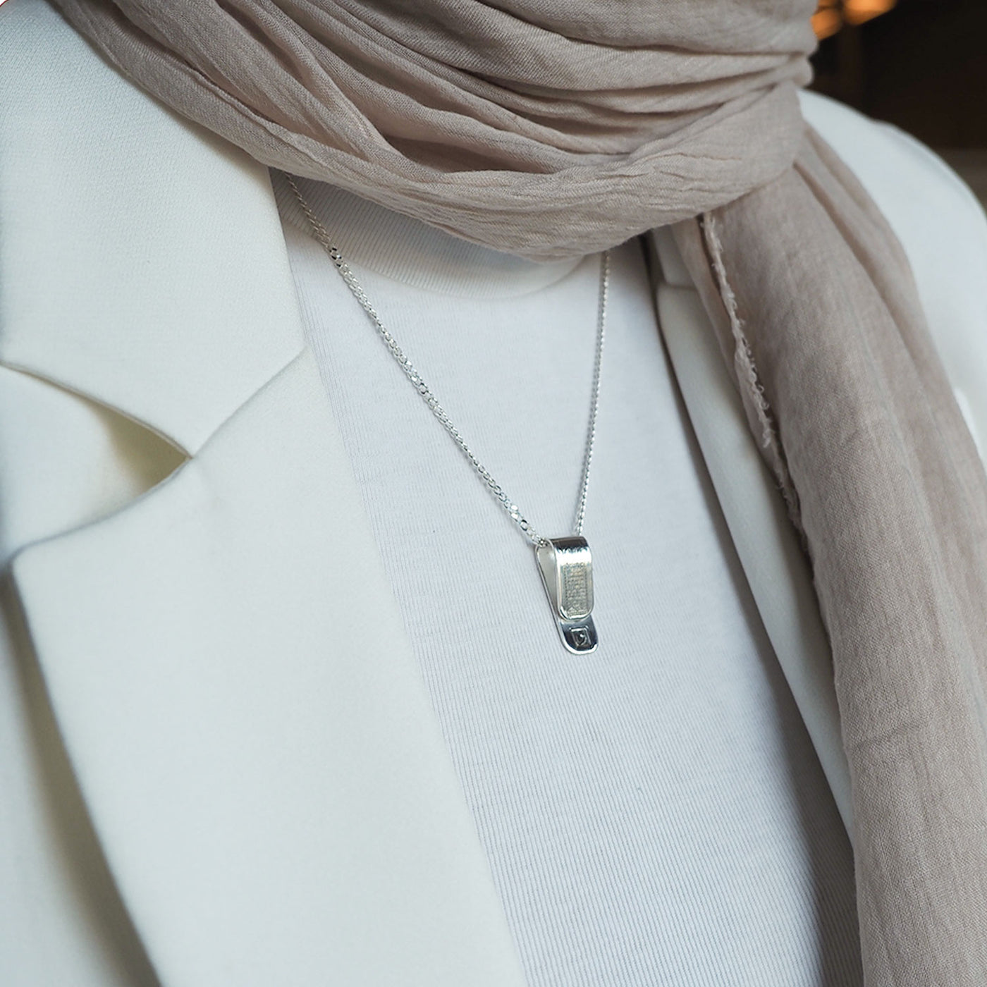 Ayetel Kürsi Yazılı Gümüş Kolye - WAMT073