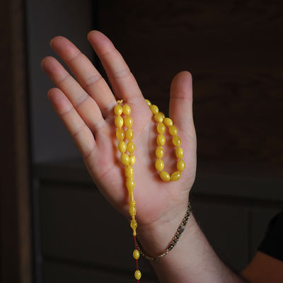 Halka İşçilikli Sıkma Kehribar Tesbih – WATD009