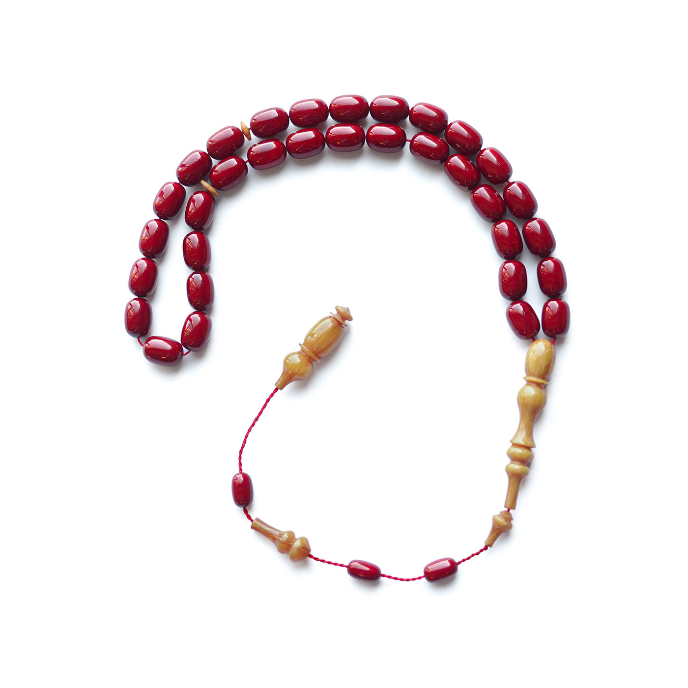 Ateş Sıkma Kehribar Tesbih Yumurta Kesim - WATD139