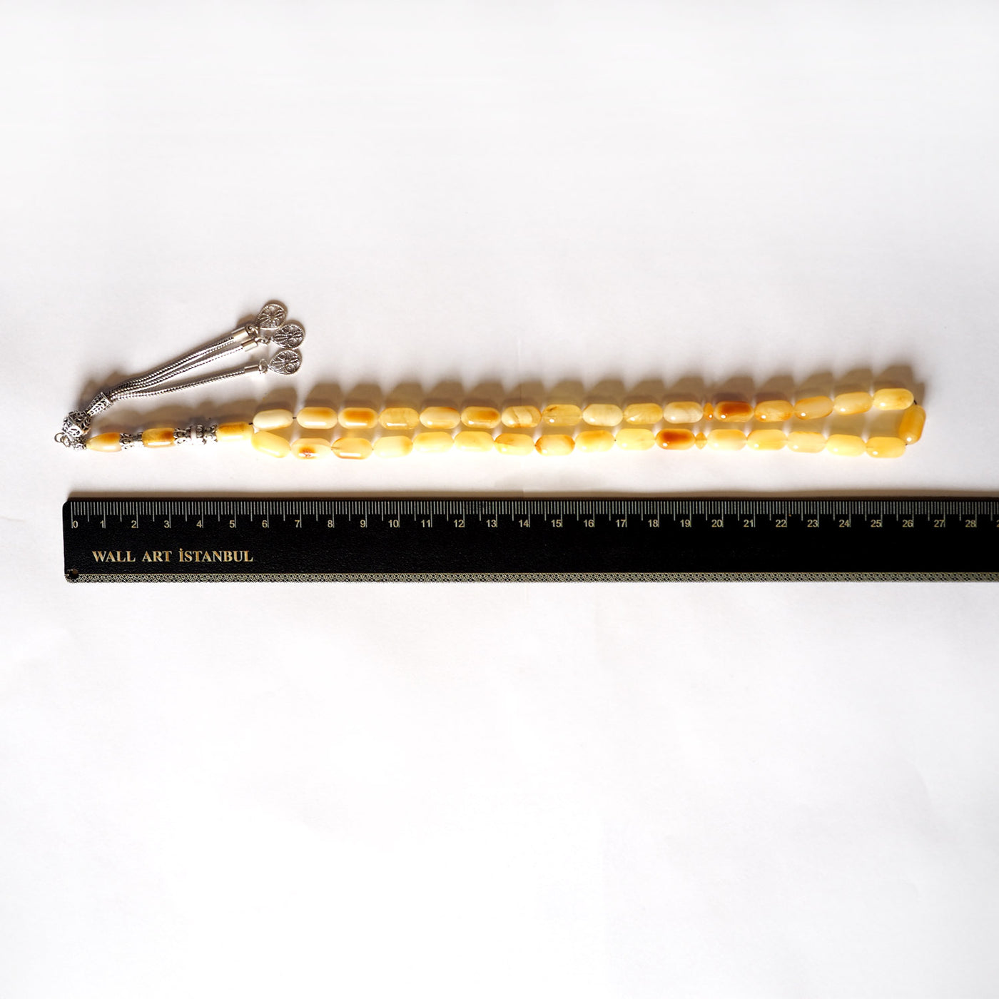 Damla Kehribar Tesbih (Gümüş İmame Nakkaş İşçilik) – WATD034