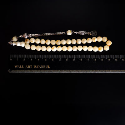 Damla Kehribar Tesbih (Gümüş İmame Nakkaş İşçilik) – WATD035