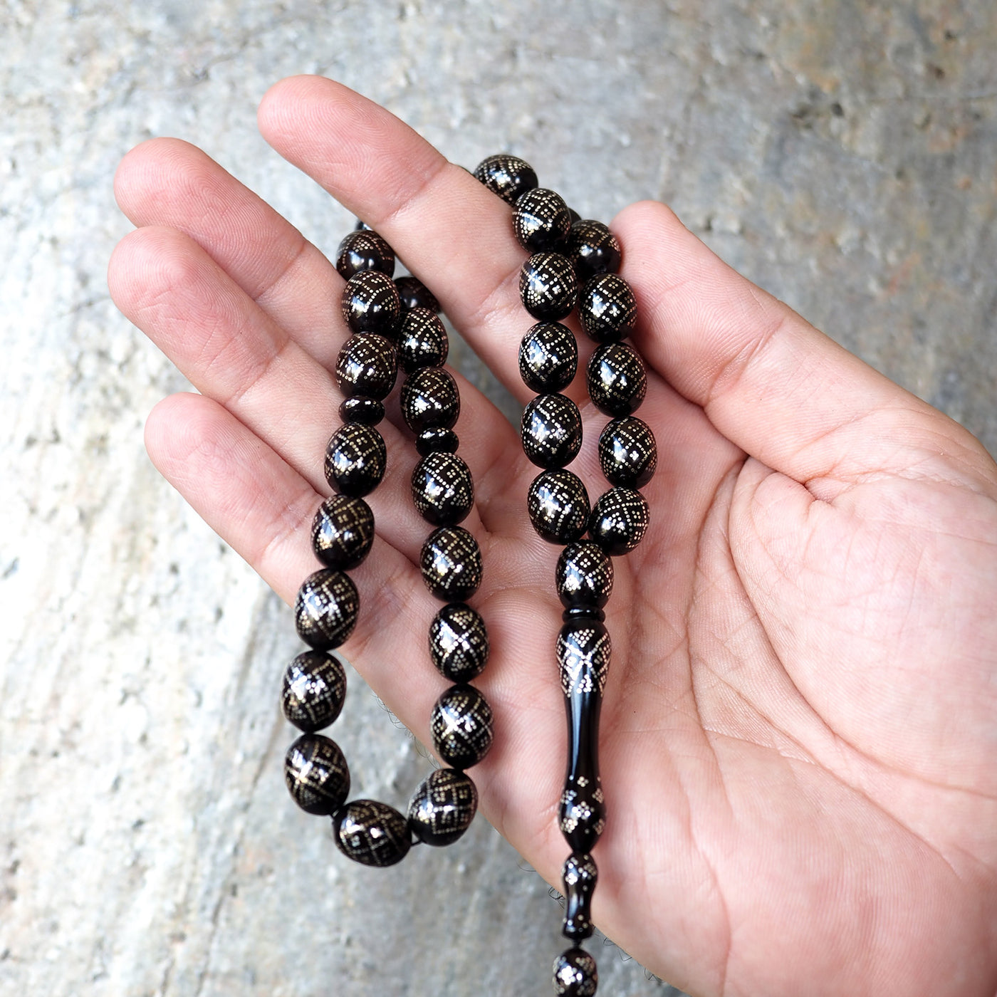 İnce İşçilikli Gümüş Çakımlı Kuka Tesbih - WATD089