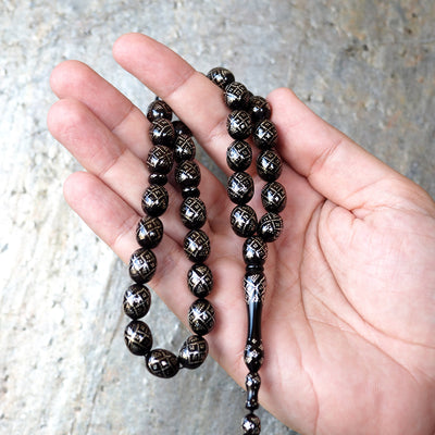 İnce İşçilikli Gümüş Çakımlı Kuka Tesbih - WATD089